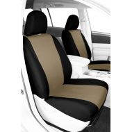 CalTrend Front Row Bucket Custom Fit Seat Cover for Select Honda Civic Models - I Cant Believe Its Not Leather (Sandstone Insert with Black Trim)