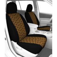 CalTrend Front Row Bucket Custom Fit Seat Cover for Select Kia Soul Models - Pet Print (Beige Insert with Black Trim)