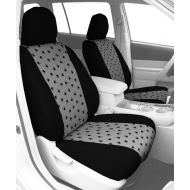 CalTrend Front Row Bucket Custom Fit Seat Cover for Select Kia Soul Models - Pet Print (Light Grey Insert with Black Trim)