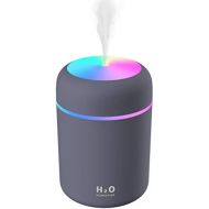 Calayu USB Humidifier 300 ml Air Humidifier with Colourful Night Light, Quiet Mist Humidifier for Room, Office, Car
