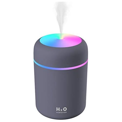  Calayu USB Humidifier 300 ml Air Humidifier with Colourful Night Light, Quiet Mist Humidifier for Room, Office, Car