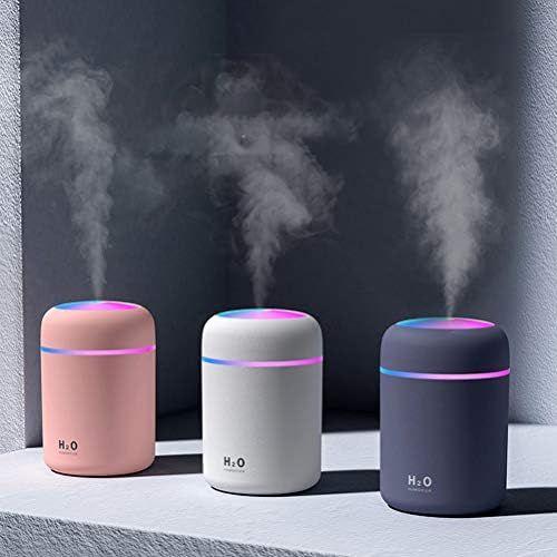  Calayu USB Humidifier 300 ml Air Humidifier with Colourful Night Light, Quiet Mist Humidifier for Room, Office, Car