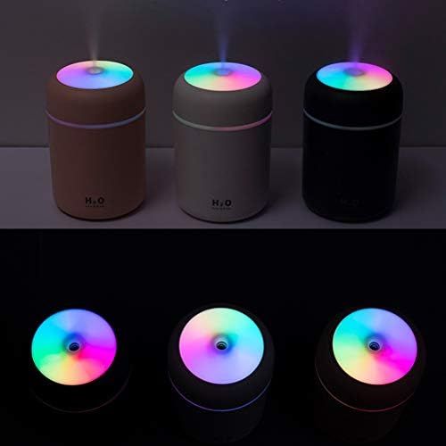  Calayu USB Humidifier 300 ml Air Humidifier with Colourful Night Light, Quiet Mist Humidifier for Room, Office, Car