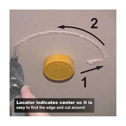  Calculated Industries 8110 Center Mark Drywall Recessed Lighting Cutout Magnetic Locator Tool for Non-LED Cans, Yellow