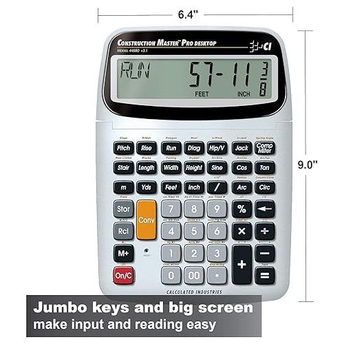  Calculated Industries 44080 Construction Master Pro-Desktop Advanced Construction Math Feet-Inch-Fraction Calculator with Trig Tool for Architects, Estimators, Contractors, Builders and Remodelers