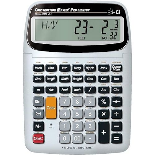  Calculated Industries 44080 Construction Master Pro-Desktop Advanced Construction Math Feet-Inch-Fraction Calculator with Trig Tool for Architects, Estimators, Contractors, Builders and Remodelers