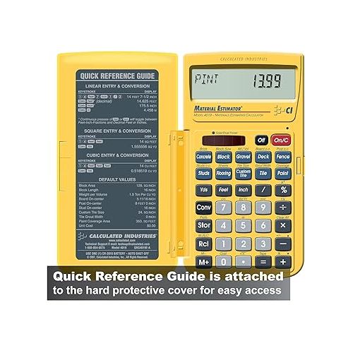  Calculated Industries 4019 Material Estimator Calculator | Finds Project Building Material Costs for DIY’s, Contractors, Tradesmen, Handymen and Construction Estimating Professionals,Yellow