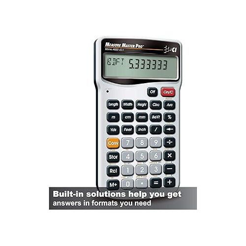  Calculated Industries 4020 Measure Master Pro Feet-Inch-Fraction and Metric Construction Math Calculator, Silver