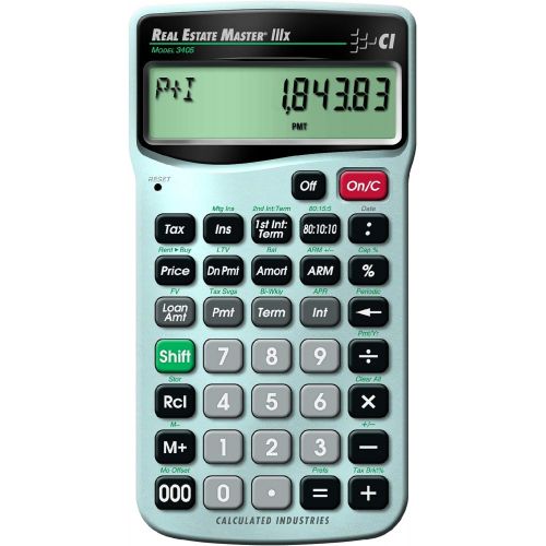  [아마존베스트]Calculated Industries 3405 Real Estate Master IIIx Residential Real Estate Finance Calculator | Clearly-Labeled Function Keys | Simplest Operation | Solves Payments, Amortizations,