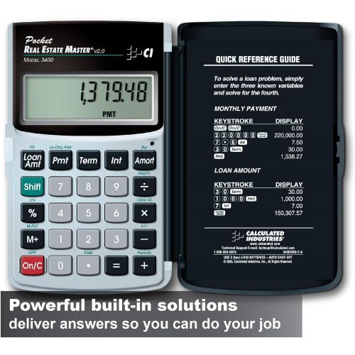  [아마존베스트]Calculated Industries 3400 Pocket Real Estate Master Financial Calculator