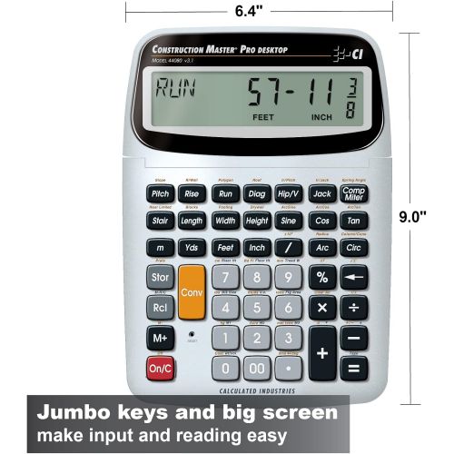  Calculated Industries 44080 Construction Master Pro-Desktop Advanced Construction Math Feet-Inch-Fraction Calculator with Trig Tool for Architects, Estimators, Contractors, Builder