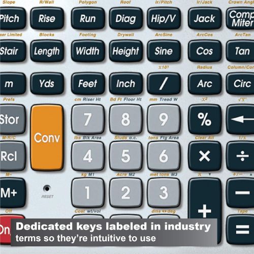  Calculated Industries 44080 Construction Master Pro-Desktop Advanced Construction Math Feet-Inch-Fraction Calculator with Trig Tool for Architects, Estimators, Contractors, Builder