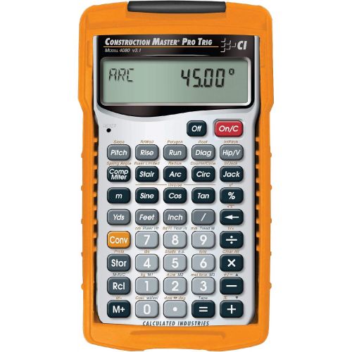  Calculated Industries 4080 Construction Master Pro Trig Advanced Construction Math Feet-Inch-Fraction Calculator with Full Trig Function for Architects, Engineers, Contractors, Est