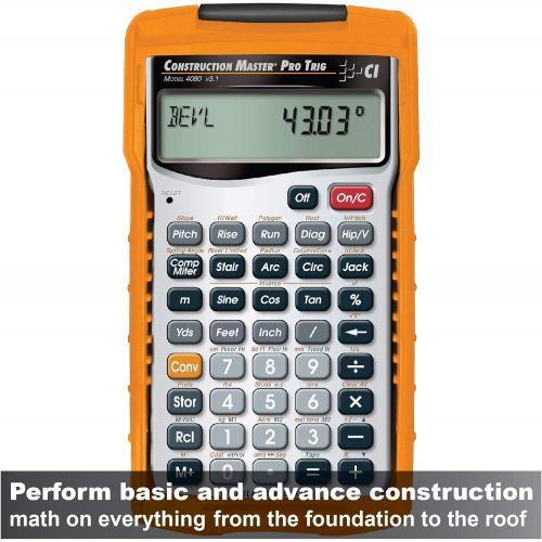  Calculated Industries 4080 Construction Master Pro Trig Advanced Construction Math Feet-Inch-Fraction Calculator with Full Trig Function for Architects, Engineers, Contractors, Est