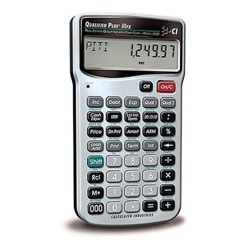  Calculated Industries 3430 Qualifier Plus IIIfx Advanced Real Estate Mortgage Finance Calculator Clearly-Labeled Keys Buyer Pre-Qualifying Payments, Amortizations, ARMs, Combos, FH