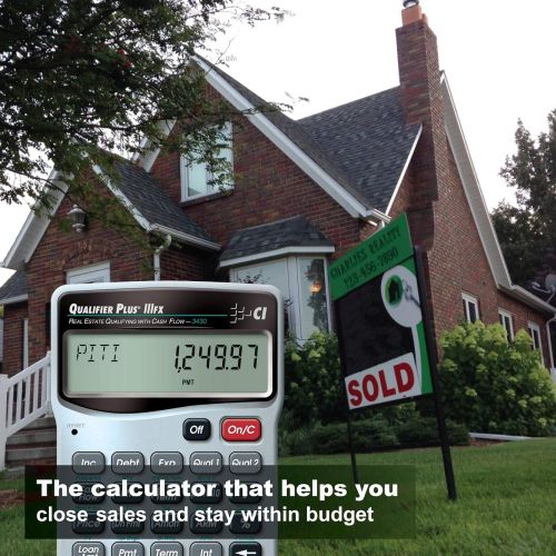  Calculated Industries 3430 Qualifier Plus IIIfx Advanced Real Estate Mortgage Finance Calculator Clearly-Labeled Keys Buyer Pre-Qualifying Payments, Amortizations, ARMs, Combos, FH