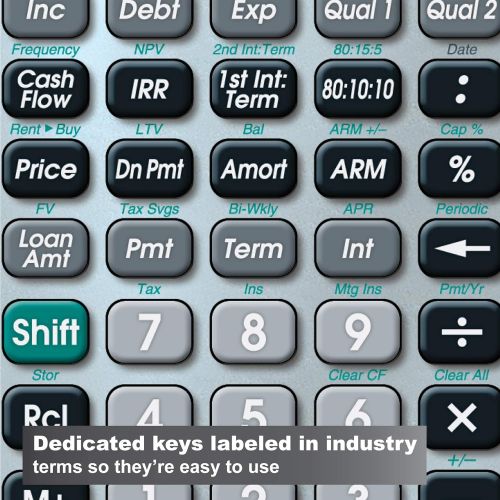  Calculated Industries 3430 Qualifier Plus IIIfx Advanced Real Estate Mortgage Finance Calculator Clearly-Labeled Keys Buyer Pre-Qualifying Payments, Amortizations, ARMs, Combos, FH