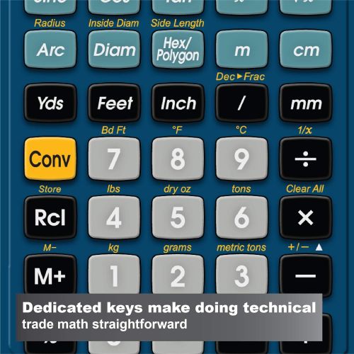  Calculated Industries 4400 TradesmanCalc Technical Trades Dimensional Trigonometry and Geometry Math and Conversion Calculator Tool for Tech Students, Welders, Metal Fabricators, E