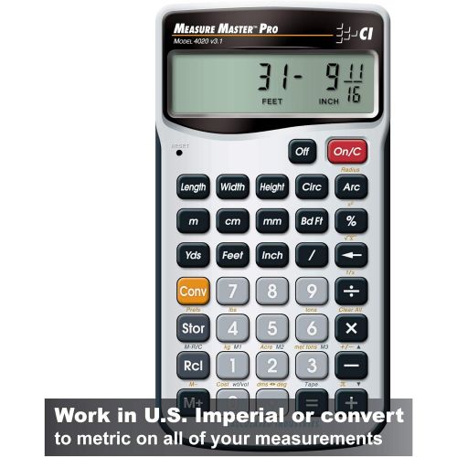  Calculated Industries 4020 Measure Master Pro Feet-Inch-Fraction and Metric Construction Math Calculator