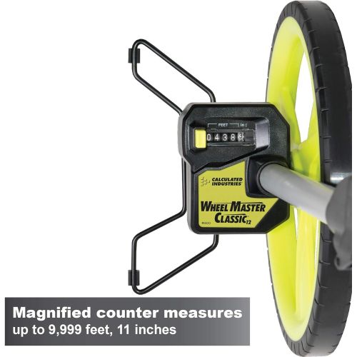  [아마존베스트]Calculated Industries 6530 Wheel Master Classic Heavy Duty 12.5 Diameter Measuring Wheel with Kickstand | EZ-Fold Collapsible | Measures to 9,999 Feet 11 Inches Distance