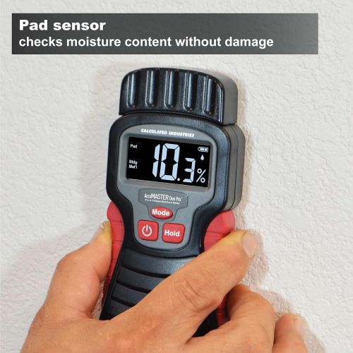  [아마존베스트]Calculated Industries 7445 AccuMASTER Duo Pro Pin & Pinless Moisture Meter Detects Hidden Leaks and Moisture | Combo Non-invasive Pad + Pin Sensors | for Restoration Contractors, W