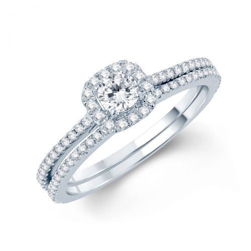  Cali Trove 14k White Gold 58ct TDW White Natural Diamond Solitaire Bridal Set by Cali Trove