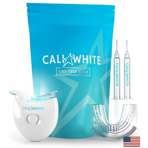  Cali White TEETH WHITENING KIT with LED Light, Made in USA, Vegan Peroxide Gel, Professional...