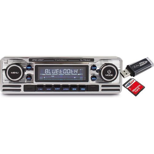  [아마존베스트]-Service-Informationen Caliber RMD12°F8M550bt Retro Car Radio with Bluetooth Hands-Free System (SD Card Slott, USB connection chrome silver