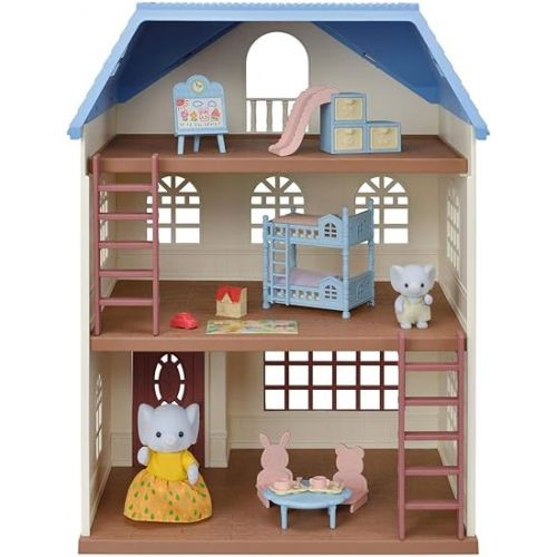  Calico Critters Sky Blue Terrace Gift Set, Dollhouse Playset with Figures, Furniture and Accessories