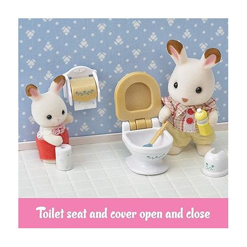  Calico Critters Country Bathroom Set - Toy Dollhouse Furniture and Accessories Set for Ages 3+