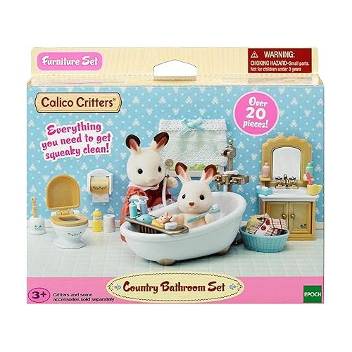  Calico Critters Country Bathroom Set - Toy Dollhouse Furniture and Accessories Set for Ages 3+