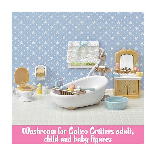  Calico Critters Country Bathroom Set - Toy Dollhouse Furniture and Accessories Set for Ages 3+