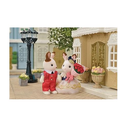  Calico Critters Town Series Cute Couple Set, Set of 2 Collectible Doll Figures with Fashion and Floral Accessories