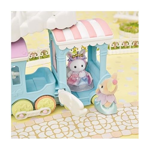  Calico Critters Floating Cloud Rainbow Train - Toy Vehicle Playset with 1 Collectible Figure
