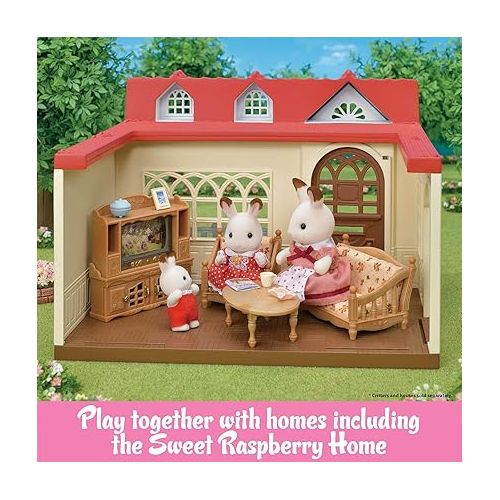  Calico Critters Comfy Living Room Set - Toy Dollhouse Furniture & Accessories Set for Ages 3+