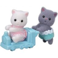 Calico Critters Persian Cat Twins - Two Collectible Figures & Pushcart Accessory Included