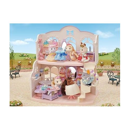  Calico Critters Bella,Giselle Pony Friends Set, Dollhouse Playset with Figures and Accessories