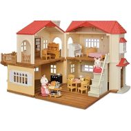 Calico Critters Red Roof Country Home - Dollhouse Playset with Figures, Furniture and Accessories for Ages 3+