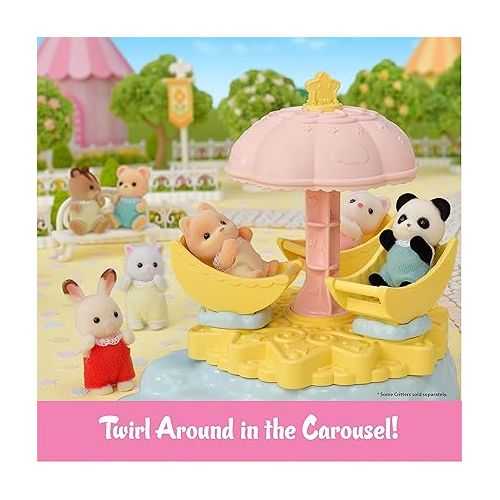  Calico Critters Baby Star Carousel, Dollhouse Playset with Collectible Doll Figure