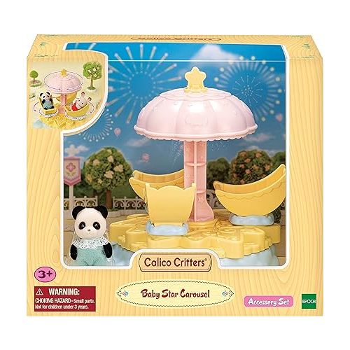  Calico Critters Baby Star Carousel, Dollhouse Playset with Collectible Doll Figure