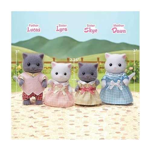  Calico Critters Persian Cat Family - Set of 4 Collectible Doll Figures for Children Ages 3+