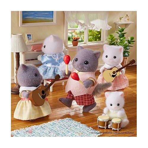  Calico Critters Persian Cat Family - Set of 4 Collectible Doll Figures for Children Ages 3+