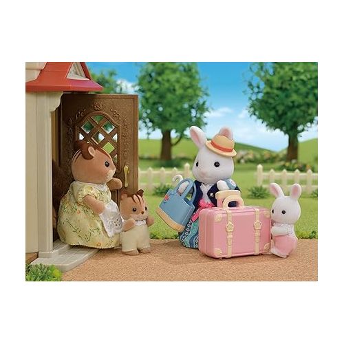  Calico Critters Snow Rabbit Mother's Weekend Travel Set, Dollhouse Playset with Figure and Accessories