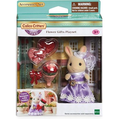  Calico Critters Town Series Flower Gifts Playset, Dollhouse Playset with Figure and Accessories