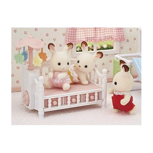  Calico Critters Crib with Mobile - Interactive Dollhouse Furniture Set with Working Features