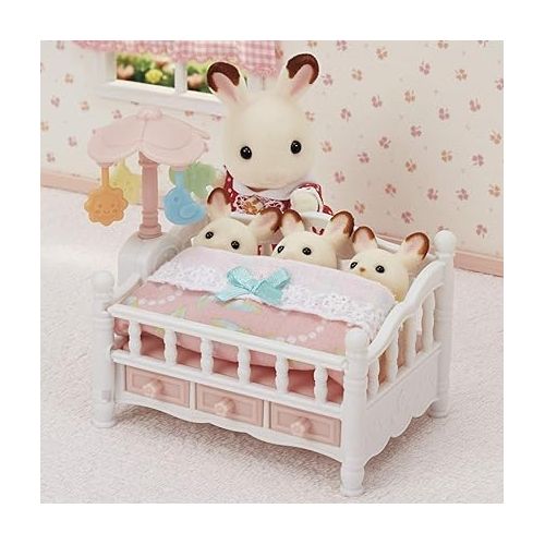  Calico Critters Crib with Mobile - Interactive Dollhouse Furniture Set with Working Features
