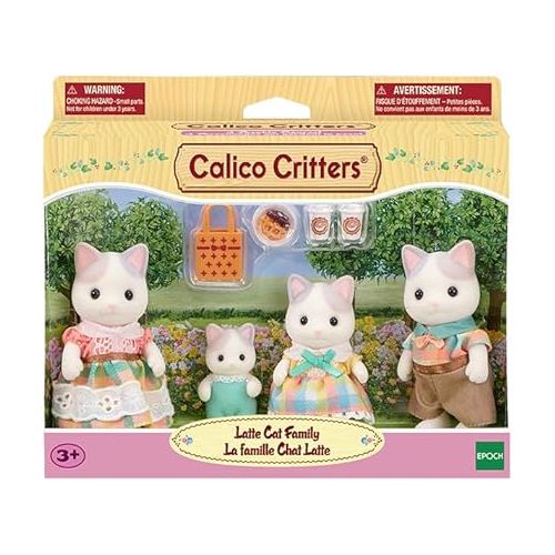  Calico Critters Latte Cat Family - Set of 4 Collectible Doll Figures for Ages 3+