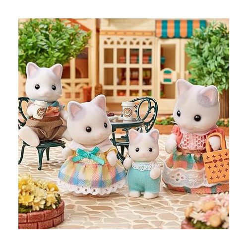  Calico Critters Latte Cat Family - Set of 4 Collectible Doll Figures for Ages 3+