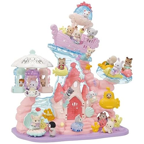  Calico Critters Baby Mermaid Castle - Dollhouse Playset with 3 Collectible Doll Figures