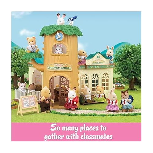  Calico Critters Country Tree School Playset - Collectible Dollhouse Toy - Cultivate Curiosity & Playful Learning, Multi